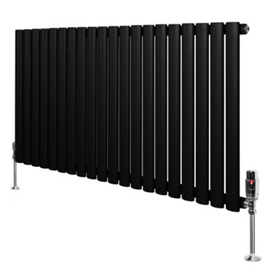 Oval Single Column Radiator 600mm x 1200mm & TRV Chrome Valves Modern ...