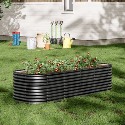 Großhändler Square Raised Garden Bed Metall Verzinkter Stahl Outdoor Pflanzer Bo