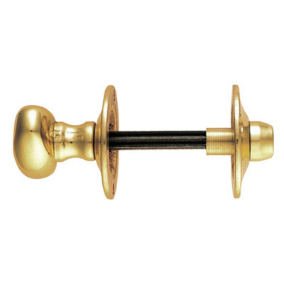 Oval Thumbturn Lock With Coin Release Handle On 36mm Rose Polished Brass