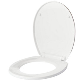 Oval Toilet Seat Polypropylene (PP) Easy Clean Anti Bacterial Easy Clean White Round Seat With Fixings