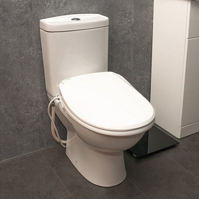 Oval Toilet Seat with Integrated Bidet Cleaning - Warm Air Dryer - Heated Seat