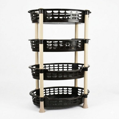 Oval Vegetable Rack 4 Tier Kitchen Storage Organizer Multi Layer Fruit ...