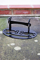 Oval (Victorian) Boot/Shoe Scraper - Steel Shoe Cleaner - Steel - L20 x W35 x H12.7 cm - Black