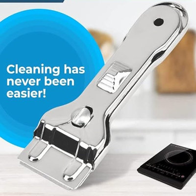 Oven Glass & Hob Scraper Cleaning Tool Multi-Purpose Non-Scratch Cleaner for Cleaning Grease, Paint, Labels, Stickers, Limescales