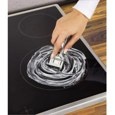Oven Glass & Hob Scraper Cleaning Tool Multi-Purpose Non-Scratch Cleaner for Cleaning Grease, Paint, Labels, Stickers, Limescales