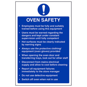 Oven Safety Mandatory Catering Sign - Adhesive Vinyl - 200x300mm (x3)
