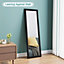 Over Door Mirror Full Length, Wall Mounted Mirror Door Hung Mirror for Bathroom/Bedroom/Wardrobe - Toughened Glass, Black