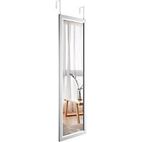 Over Door Mirror Full Length, Wall Mounted Mirror Door Hung Mirror for Bathroom/Bedroom/Wardrobe - Toughened Glass, Silver