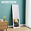 Over Door Mirror Full Length, Wall Mounted Mirror Door Hung Mirror for Bathroom/Bedroom/Wardrobe - Toughened Glass, White