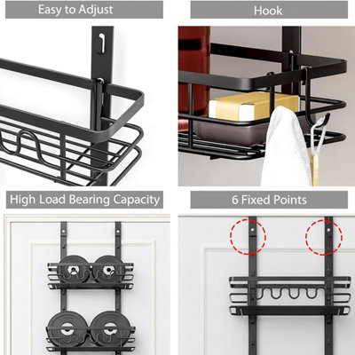 Over Door Pantry Organiser 4 Tier Adjustable Storage Rack with ...