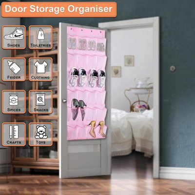 Over Door Shoe Storage 24 Large Mesh Pockets Hanging Shoe Rack with ...