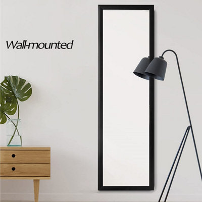 Over the Door Full Length Mirror Black at B&Q