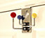 Over The Door Hooks Hanger with 3 Ceramic Rotating Hooks, Multi