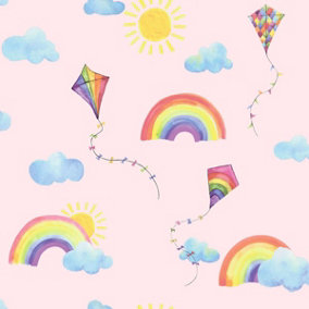Over The Rainbow Iridescent Texture Wallpaper Pink Holden 91061