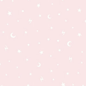 Over the Rainbow Stars and Moons Wallpaper Pink Holden 90981