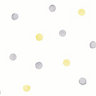Over the Rainbow Watercolour Polka Dots Wallpaper Grey / Yellow Holden 91002