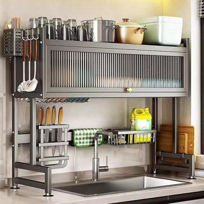 Over the Sink Dish Drainer Drying Rack, 3 Tier 105cm