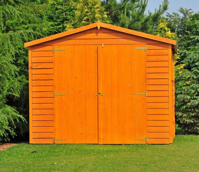 Overlap 10 x 15 Feet Dip Treated Apex Shed Double Door with Windows - 3