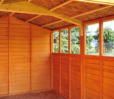 Overlap 10 x 15 Feet Dip Treated Apex Shed Double Door with Windows - 4