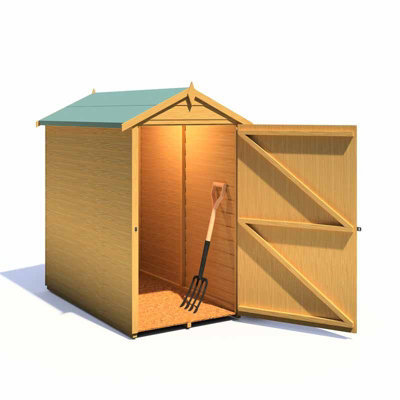 Overlap 3 x 5 Feet Single Door Value Dip Treated Shed - OSB - L164.5 x W114.6 x H183.4 cm