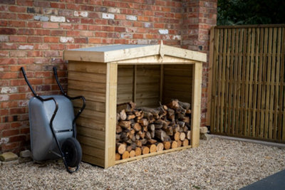 Overlap Wooden Presssure Treated Apex Log Store