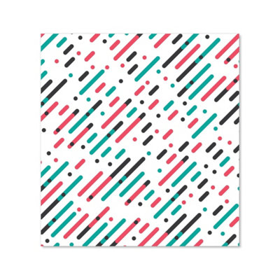 Overlapping Coloured Diagonal Lines Premium Glass Kitchen Splashback ...