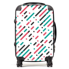 Overlapping Coloured Diagonal Lines Suitcase - Cabin