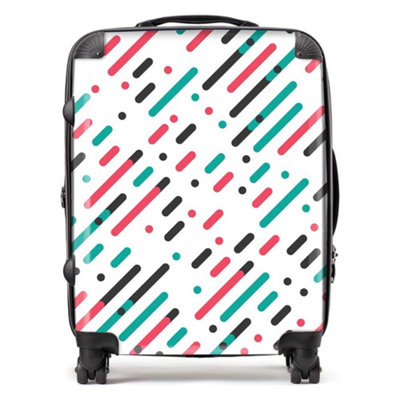Overlapping Coloured Diagonal Lines Suitcase - Large