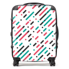 Overlapping Coloured Diagonal Lines Suitcase - Large