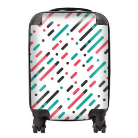 Overlapping Coloured Diagonal Lines Suitcase - Mini Cabin