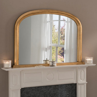 Overmantle Arched Contemporary Mirror Gold 112(w)x77cm(h)