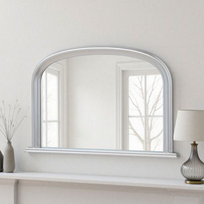 Overmantle Arched Contemporary Mirror Silver 112(w)x77cm(h)