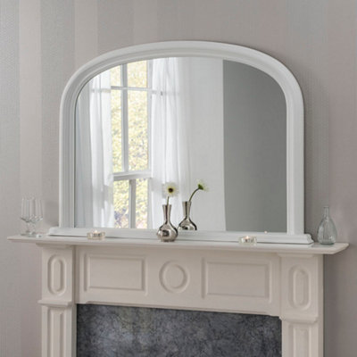 Overmantle Arched Contemporary Mirror White 112(w)x77cm(h)