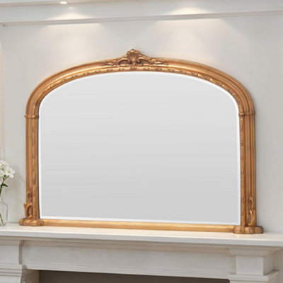 Overmantle Arched Wall Mirror 127(w) x 89cm(h) Gold Victoria Mirror