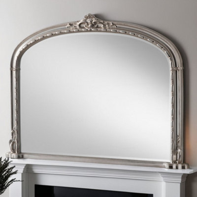 Overmantle Arched Wall Mirror 127(w) x 89cm(h) Silver Victoria Mirror