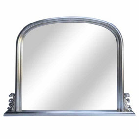 Overmantle Mirror - Glass - L118 x W5.8 x H94 cm - White