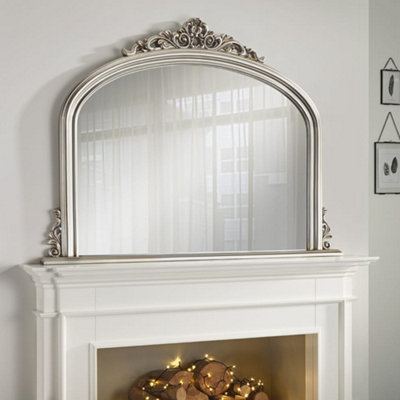 Overmantle Mirror Richmond  Arched Shape with Antique Champagne Frame- H 91cm x W 122cmx D 5cm for Hanging it over Fireplace