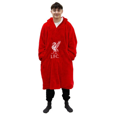 Oversized Hoodie Blanket Liverpool FC Sherpa Fleece Soft Throw, Red ...