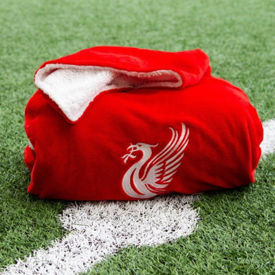 Liverpool FC Large Fleece Blanket - Super Soft YNWA Design, Football Throw In Team Red