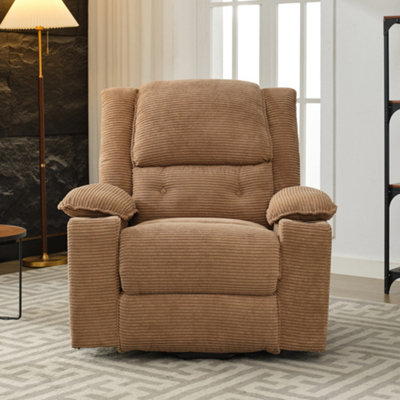 Oversized Power Lift Chairs, Recliner Chair with Heat and Massage, Single Sofa with Cup Holders, Light Brown