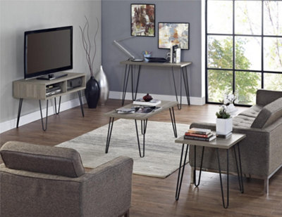 Owen Retro Coffee Table in Rustic Oak Look