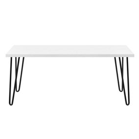 Owen retro coffee table in white particleboard