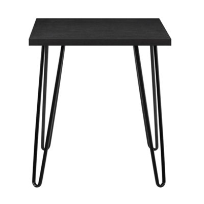 Owen retro end table in black oak look DIY at B&Q