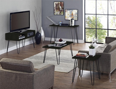 Owen Retro End Table in Black Oak Look