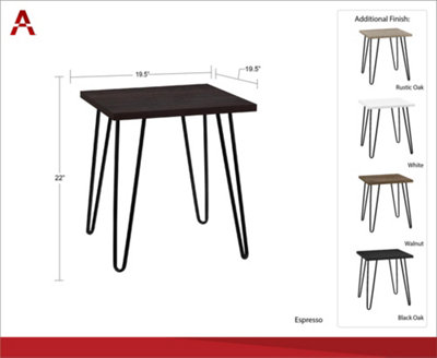 Owen Retro End Table in Espresso Colour