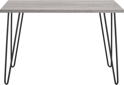 Owen Retro Office Writing Desk in Distressed Grey Oak