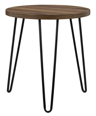 Owen Retro Round End Table Walnut