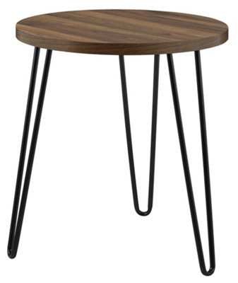 Owen Retro Round End Table Walnut