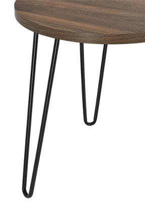 Owen Retro Round End Table Walnut