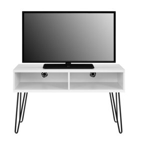 Owen retro TV-Stand in white particleboard